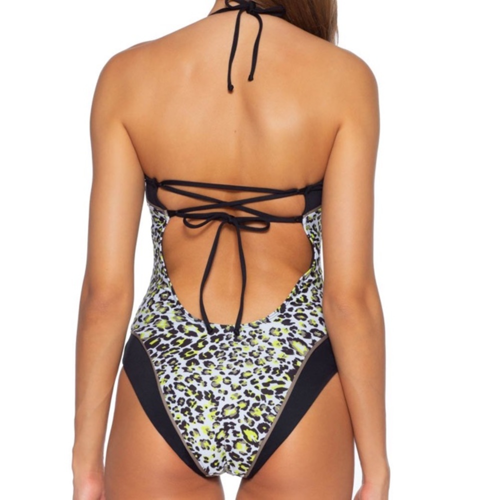 Soluna Leopard Print Bandeau One Piece Swimsuit - Picture 2 of 6